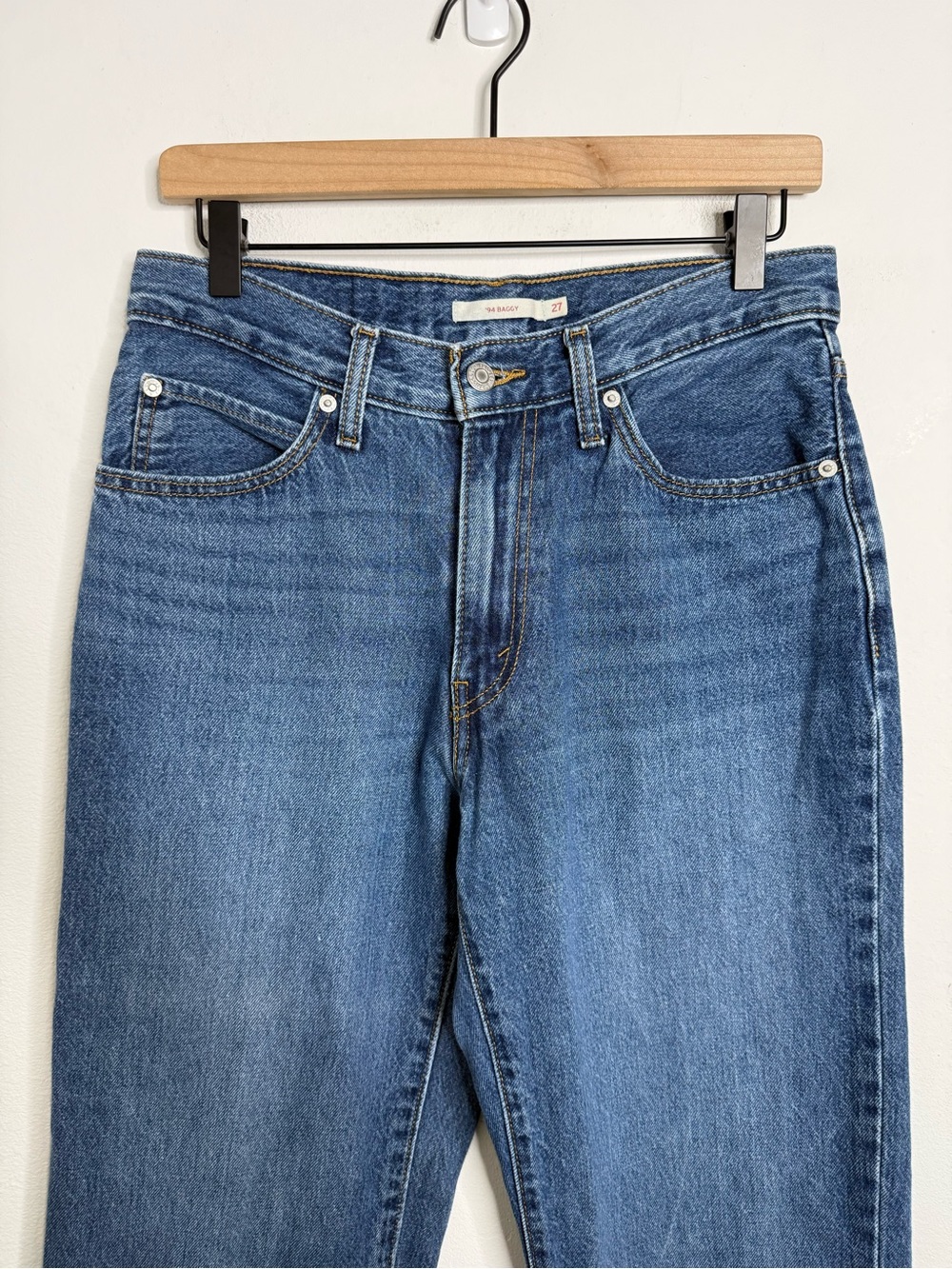 Levi's '94 Baggy Jeans "I'm Never Wrong" Medium Wash 27x31 Vintage Cotton Y2K - Picture 5 of 16